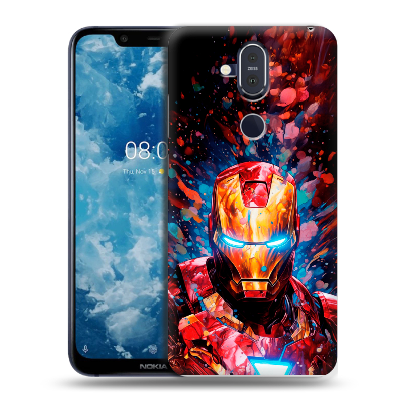 Пластиковый чехол на Nokia 8.1 с принтом Железный человек Ironman Пластиковый чехол на Nokia 8.1 с принтом Железный человек Ironman