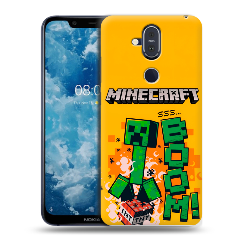 Пластиковый чехол на Nokia 8.1 с принтом Майнкрафт Minecraft Пластиковый чехол на Nokia 8.1 с принтом Майнкрафт Minecraft