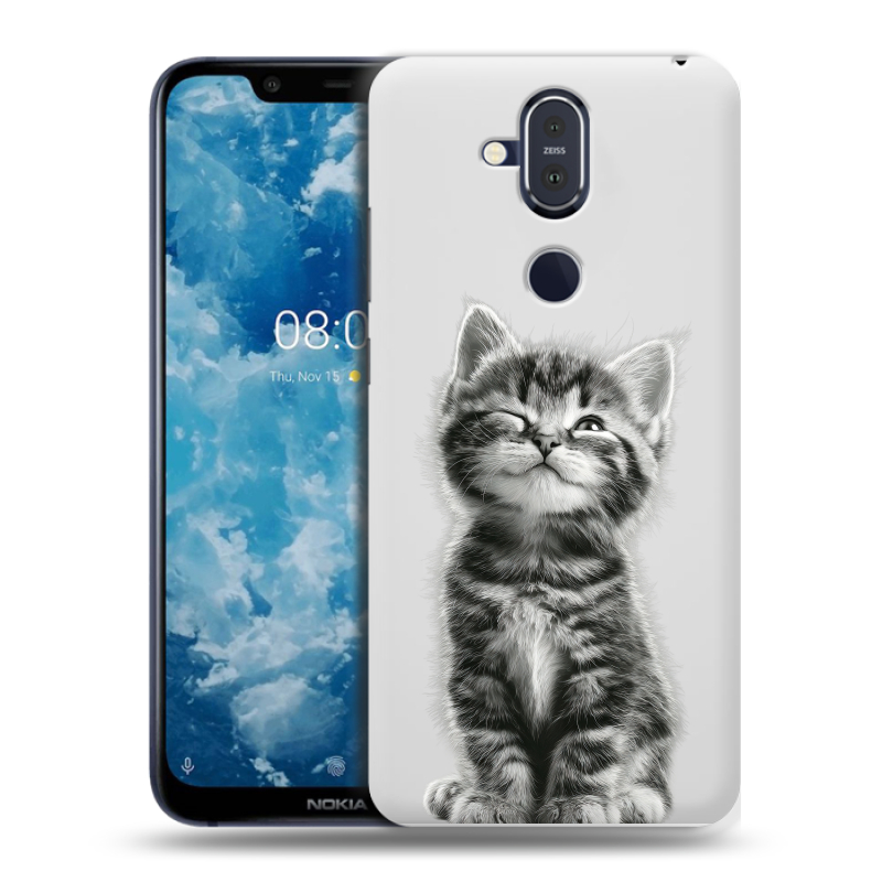 Пластиковый чехол на Nokia 8.1 с принтом Котенок Пластиковый чехол на Nokia 8.1 с принтом Котенок