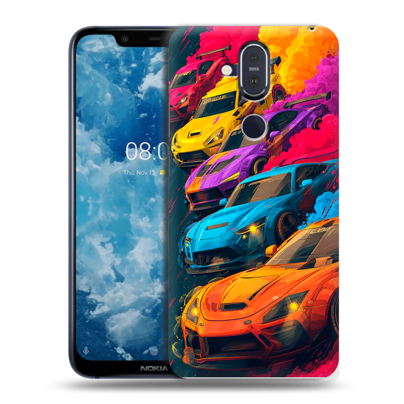 Пластиковый чехол на Nokia 8.1 с принтом Тачки Пластиковый чехол на Nokia 8.1 с принтом Тачки