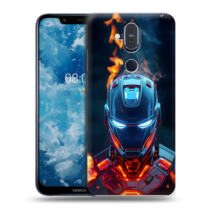 Пластиковый чехол на Nokia 8.1 с принтом IronMan Железный человек Пластиковый чехол на Nokia 8.1 с принтом IronMan Железный человек