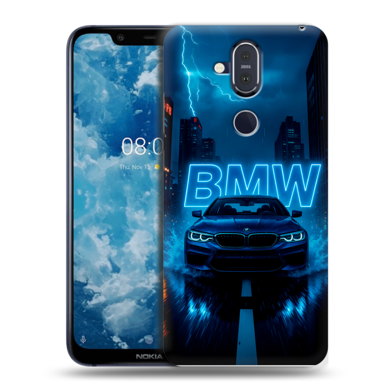 Пластиковый чехол на Nokia 8.1 с принтом BMW БМВ Пластиковый чехол на Nokia 8.1 с принтом BMW БМВ
