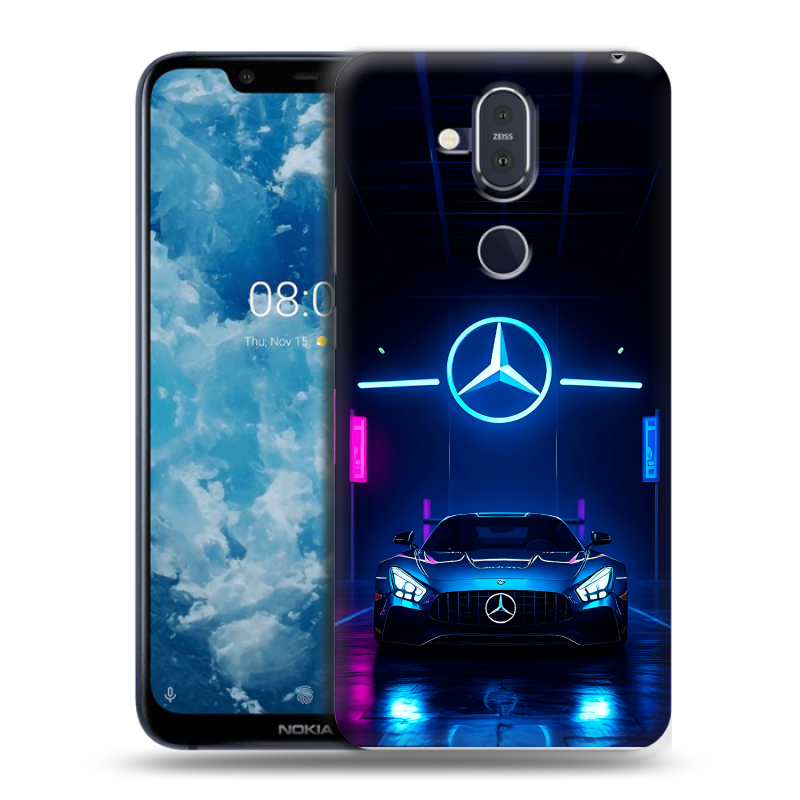 Пластиковый чехол на Nokia 8.1 с принтом Mercedes Мерседес Пластиковый чехол на Nokia 8.1 с принтом Mercedes Мерседес