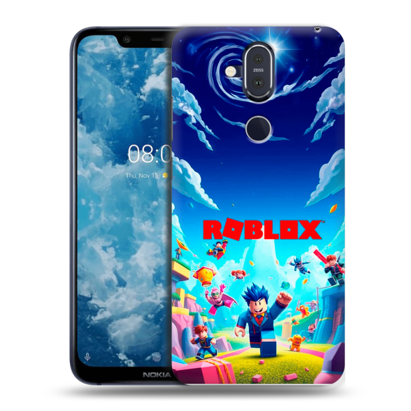Пластиковый чехол на Nokia 8.1 с принтом Roblox Роблокс Пластиковый чехол на Nokia 8.1 с принтом Roblox Роблокс