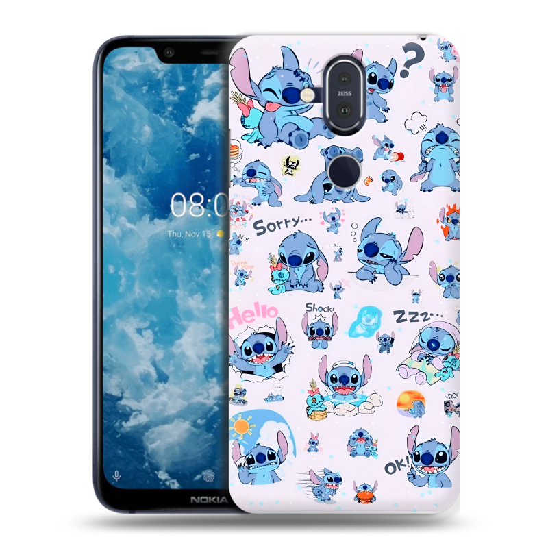 Пластиковый чехол на Nokia 8.1 с принтом Лило и Стич Пластиковый чехол на Nokia 8.1 с принтом Лило и Стич
