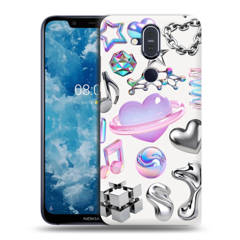 Пластиковый чехол на Nokia 8.1 с принтом Y2K Пластиковый чехол на Nokia 8.1 с принтом Y2K