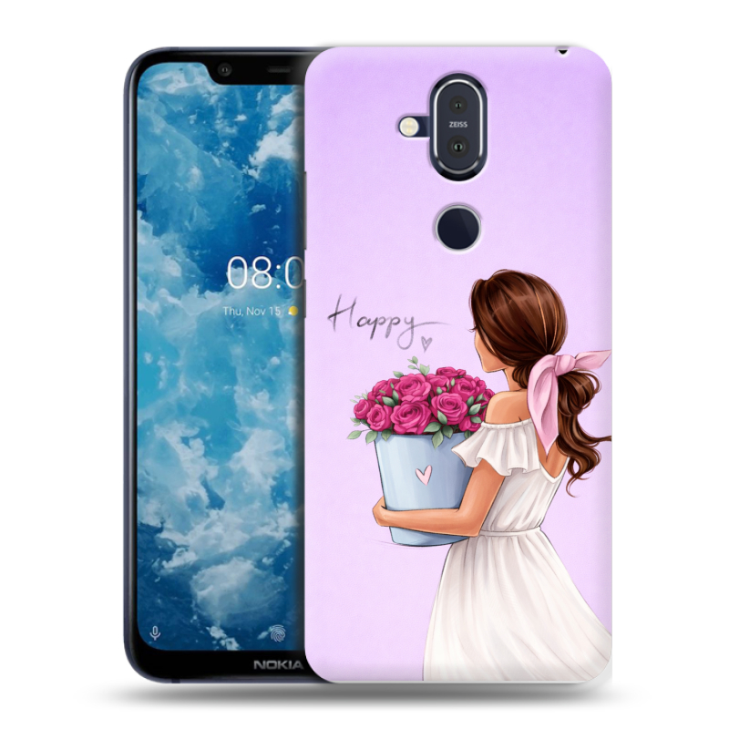 Пластиковый чехол на Nokia 8.1 с принтом женский Пластиковый чехол на Nokia 8.1 с принтом женский