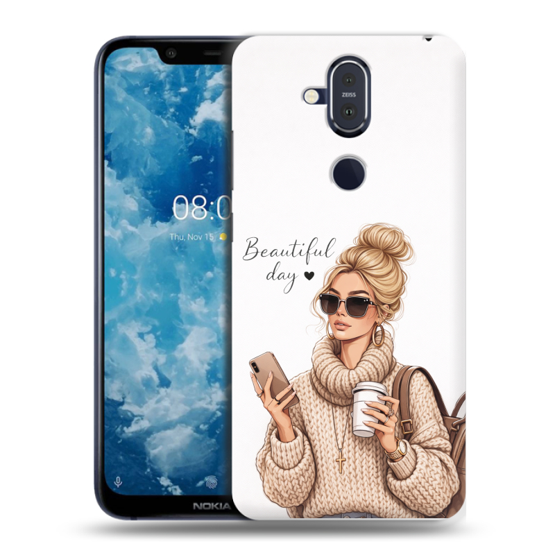Пластиковый чехол на Nokia 8.1 с принтом женский Пластиковый чехол на Nokia 8.1 с принтом женский
