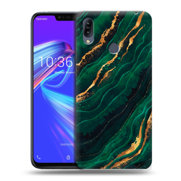 Силиконовый противоударный чехол на ASUS ZenFone Max M2 с принтом Мрамор зеленое золото Силиконовый противоударный чехол на ASUS ZenFone Max M2 с принтом Мрамор зеленое золото