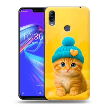 Силиконовый противоударный чехол на ASUS ZenFone Max M2 с принтом Котенок в шапке