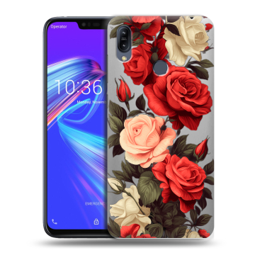 Силиконовый противоударный чехол на ASUS ZenFone Max M2 с принтом Розы