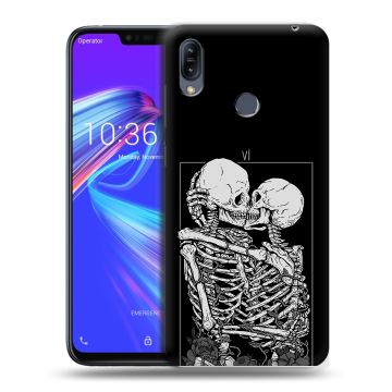 Силиконовый противоударный чехол на ASUS ZenFone Max M2 с принтом Поцелуй скелетов