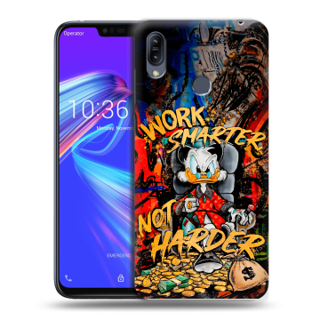 Силиконовый противоударный чехол на ASUS ZenFone Max M2 с принтом Дональд Дак Деньги Силиконовый противоударный чехол на ASUS ZenFone Max M2 с принтом Дональд Дак Деньги
