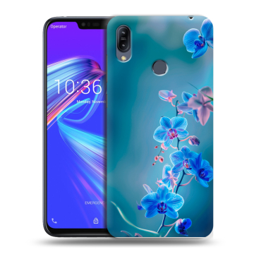 Силиконовый противоударный чехол на ASUS ZenFone Max M2 с принтом Голубые цветы