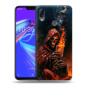 Силиконовый противоударный чехол на ASUS ZenFone Max M2 с принтом Скелет и карты