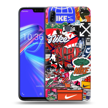 Силиконовый противоударный чехол на ASUS ZenFone Max M2 с принтом Найк Nike яркий