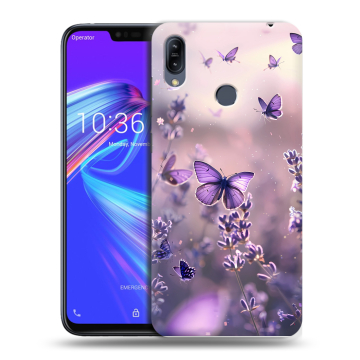 Силиконовый противоударный чехол на ASUS ZenFone Max M2 с принтом бабочки и лаванда Силиконовый противоударный чехол на ASUS ZenFone Max M2 с принтом бабочки и лаванда