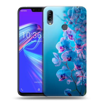 Силиконовый противоударный чехол на ASUS ZenFone Max M2 с принтом голубые орхидеи