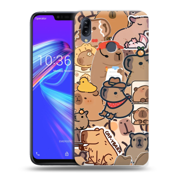 Силиконовый противоударный чехол на ASUS ZenFone Max M2 с принтом капибара