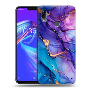 Силиконовый противоударный чехол на ASUS ZenFone Max M2 с принтом синий мрамор