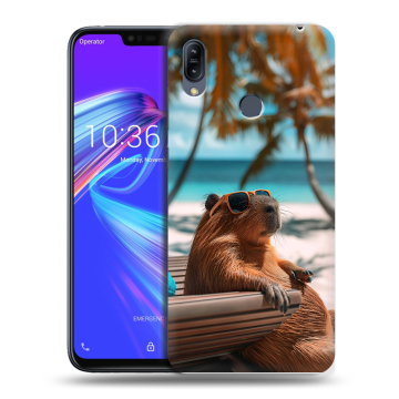 Силиконовый противоударный чехол на ASUS ZenFone Max M2 с принтом Капибара Силиконовый противоударный чехол на ASUS ZenFone Max M2 с принтом Капибара