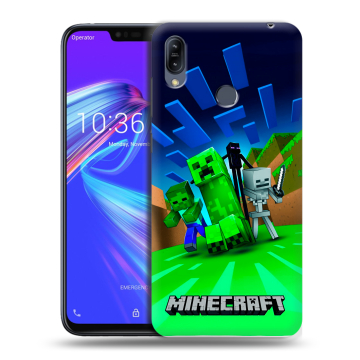 Силиконовый противоударный чехол на ASUS ZenFone Max M2 с принтом Майнкрафт Силиконовый противоударный чехол на ASUS ZenFone Max M2 с принтом Майнкрафт