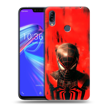 Силиконовый противоударный чехол на ASUS ZenFone Max M2 с принтом человек паук spiderman Силиконовый противоударный чехол на ASUS ZenFone Max M2 с принтом человек паук spiderman