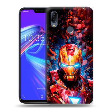 Силиконовый противоударный чехол на ASUS ZenFone Max M2 с принтом Железный человек Ironman