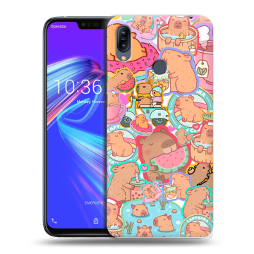 Силиконовый противоударный чехол на ASUS ZenFone Max M2 с принтом капибары