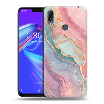 Силиконовый противоударный чехол на ASUS ZenFone Max M2 с принтом розовый мрамор Силиконовый противоударный чехол на ASUS ZenFone Max M2 с принтом розовый мрамор