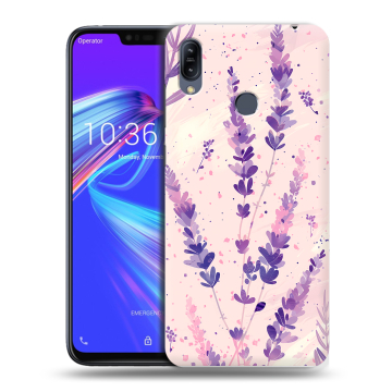 Силиконовый противоударный чехол на ASUS ZenFone Max M2 с принтом цветы лаванда