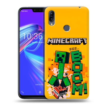 Силиконовый противоударный чехол на ASUS ZenFone Max M2 с принтом Майнкрафт Minecraft