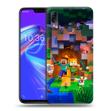 Силиконовый противоударный чехол на ASUS ZenFone Max M2 с принтом Майнкрафт Minecraft Силиконовый противоударный чехол на ASUS ZenFone Max M2 с принтом Майнкрафт Minecraft