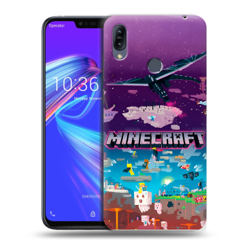 Силиконовый противоударный чехол на ASUS ZenFone Max M2 с принтом Майнкрафт Minecraft