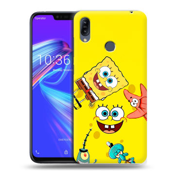 Силиконовый противоударный чехол на ASUS ZenFone Max M2 с принтом Спанч боб Спанчбоб