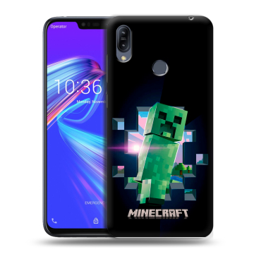 Силиконовый противоударный чехол на ASUS ZenFone Max M2 с принтом Майнкрафт Minecraft