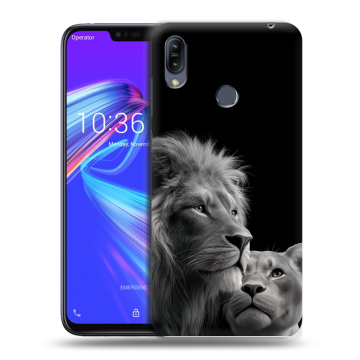 Силиконовый противоударный чехол на ASUS ZenFone Max M2 с принтом Лев кошки
