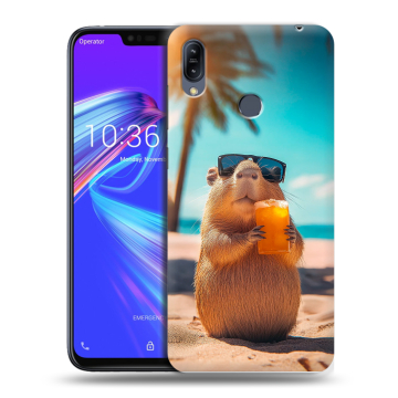 Силиконовый противоударный чехол на ASUS ZenFone Max M2 с принтом Капибара