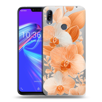 Силиконовый противоударный чехол на ASUS ZenFone Max M2 с принтом Бежевые цветы