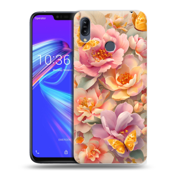 Силиконовый противоударный чехол на ASUS ZenFone Max M2 с принтом Цветы и бабочки