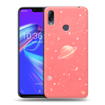 Силиконовый противоударный чехол на ASUS ZenFone Max M2 с принтом Розовый космос