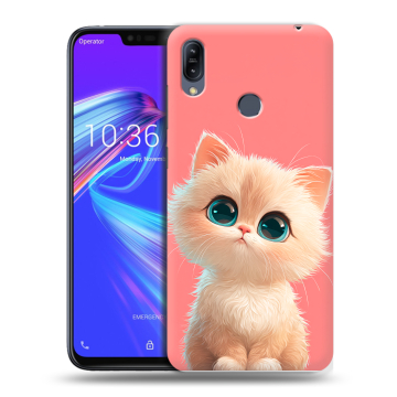 Силиконовый противоударный чехол на ASUS ZenFone Max M2 с принтом Розовый котенок