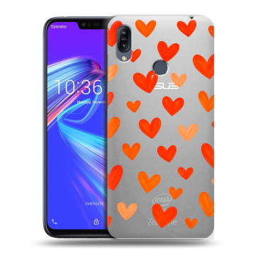 Силиконовый противоударный чехол на ASUS ZenFone Max M2 с принтом Сердечки