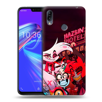 Силиконовый противоударный чехол на ASUS ZenFone Max M2 с принтом Hazbin Hotel Отель Хазбин