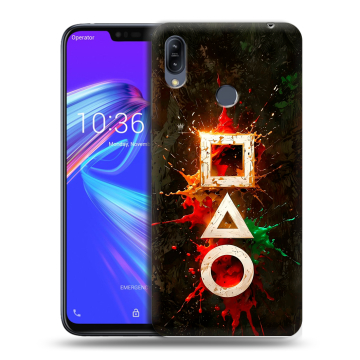 Силиконовый противоударный чехол на ASUS ZenFone Max M2 с принтом Squid Game Игра кальмара