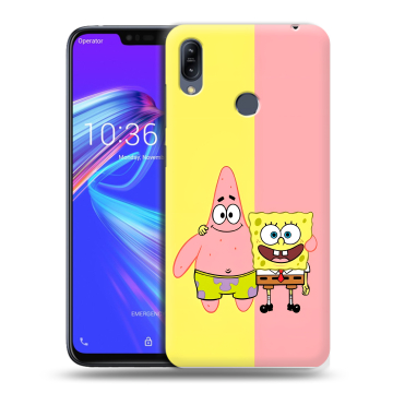 Силиконовый противоударный чехол на ASUS ZenFone Max M2 с принтом Спанч боб Спанчбоб
