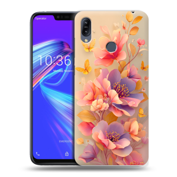 Силиконовый противоударный чехол на ASUS ZenFone Max M2 с принтом Цветы и бабочки Силиконовый противоударный чехол на ASUS ZenFone Max M2 с принтом Цветы и бабочки