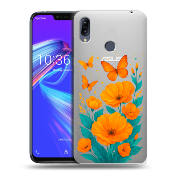 Силиконовый противоударный чехол на ASUS ZenFone Max M2 с принтом цветы бабочки Силиконовый противоударный чехол на ASUS ZenFone Max M2 с принтом цветы бабочки