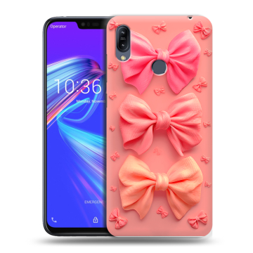 Силиконовый противоударный чехол на ASUS ZenFone Max M2 с принтом Розовые бантики