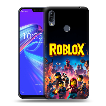 Силиконовый противоударный чехол на ASUS ZenFone Max M2 с принтом Roblox Роблокс